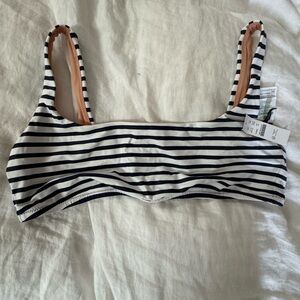 Navy/white stripe J. Crew bikini top. New with tags